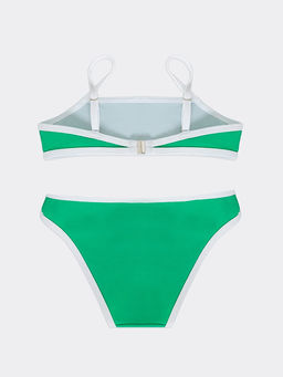 Купальник для девочек раздельный зеленый с белой вставкой и текстом - Mark formelle фото 2