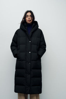 LONG HOODED WATER AND WIND-PROOF PUFFER JACKET - Zara фото 2