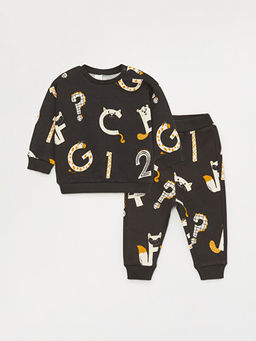 Bisiklet Yaka Erkek Bebek Sweatshirt ve E?ofman Alt 2li