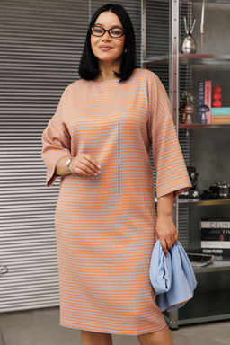 Платье Anastasia 1188.2 гусиная лапка (оранжево-голубой) фото 5