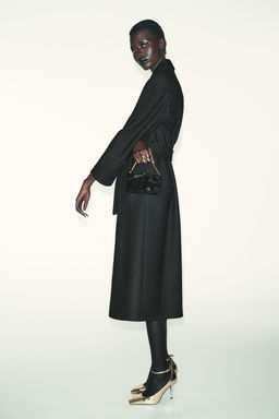 LONG WOOL COAT WITH BELT - Zara фото 18