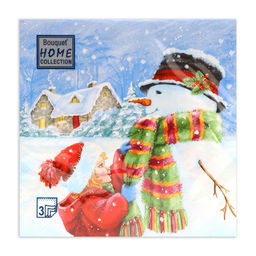 Цена за 3 шт. Салфетки новогодние бумажные «Вместе теплее», 3 слоя, 33×33 см, 20 шт.
