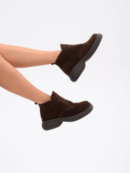 Ботинки EDART 308.927br.Коричневая замша+коричневый/байка