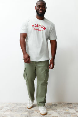 Ac?k Haki Regular Fit Kargo Cepli Beli Bagc?kl? Buyuk BedenPantolon TMNSS24AR00002