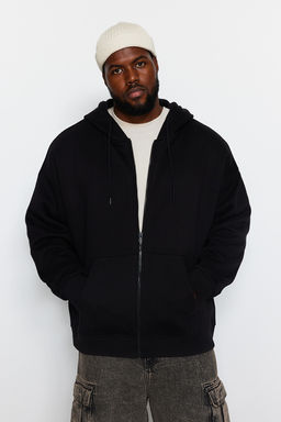 TRENDYOL MAN Siyah Buyuk Beden Oversize Kapusonlu Sweatshirt TMNAW24AO00003 - Trendyolmilla фото 2