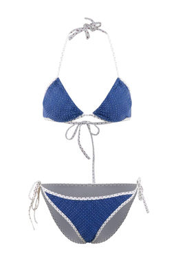 Puantiyeli Ucgen Kapl? Renk Bloklu Normal Bel Regular Bikini Tak?m? TBESS26BT00047