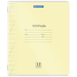 Цена за 5шт. Тетрадь обложка пластик (прозрачный) 12 л., косая линия, BRAUBERG "Smart Cover", АССОРТИ (в спайке), 405024