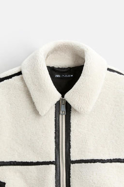 CONTRAST FAUX SHEARLING JACKET - Zara фото 16