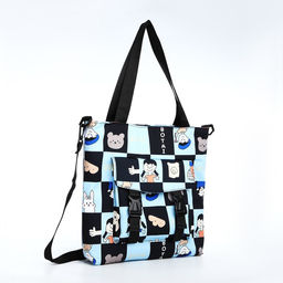 Шопер на молнии, цвет голубой/чёрный - Simaland фото 2