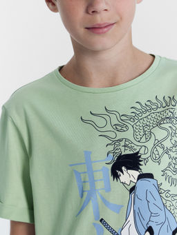 Футболка для мальчиков пыльно-зеленая с печатью - Mark formelle фото 5