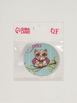 Зеркало складное «Совы», d=7.5 см, рисунок МИКС