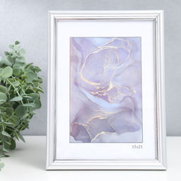Цена за 2 шт. Рамка для фото 15×21 см, «Гамма», матовое серебро, пластиковый экран