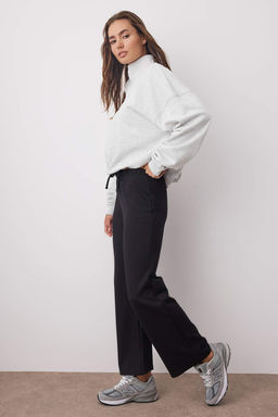 Siyah Wideleg/Genis Paca Orme Pantolon TWOAW26PL00039