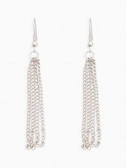 Набор 2 предмета: серьги, бусы Унисон накрученность, чёрный в серебре, 60 см