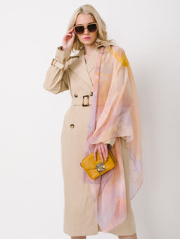 Большой, мягкий, тонкий и очень нежный двусторонний палантин с рисунком в стиле арт-деко - Tantino фото 5