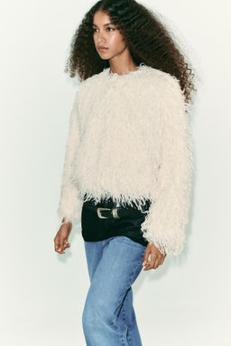 FEATHER FRINGE METALLIC THREAD JACKET - Zara фото 6