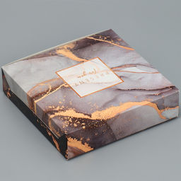 Цена за 5 шт. Кондитерская упаковка, коробка Present for you, 14×14×3.5 см
