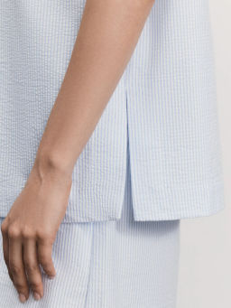 Рубашка с коротким рукавом из фактурного хлопка / Zarina  фото 6