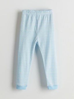 Bisiklet Yaka ?izgili Erkek Bebek Pijama Tak?m?