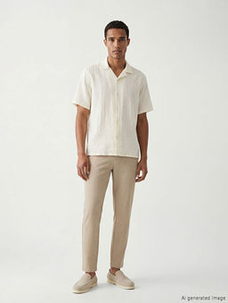 Regular Fit K?sa Kollu M?slin Erkek G?mlek