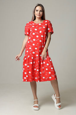 Платье женское П-157 (кулирка) Красная - Elenatex фото 9