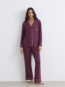 G?mlek Yaka Kad?n Pijama Tak?m