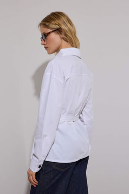 Limited Edition Kusakl? Beyaz Gomlek TWOAW26GO00048 - Trendyolmilla фото 4