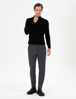 Erkek Carrot Fit Antrasit Kanvas Pantolon