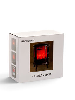 Камин электрический светодиодный, чёрный 46х23,5х56 см, (3хС, usb)