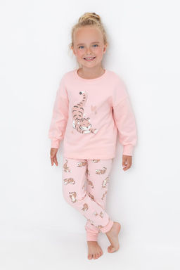К 1567/светлый лосось,тигрята пижама дет