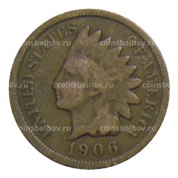 Монета 1 цент 1906 года США