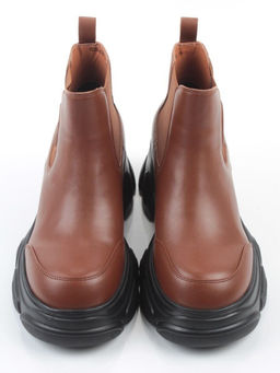 01-H23B40MB BROWN Ботинки демисезонные женские (натуральная кожа, байка)