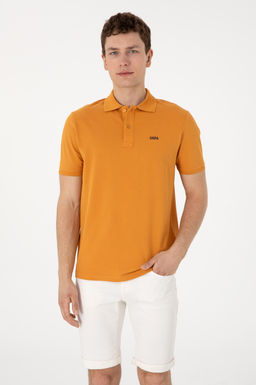Erkek Regular Fit Polo Yaka Hardal Basic Ti__rt Sepette S_rpriz _ndirim