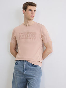 Bisiklet Yaka Antalya Bask?l? Penye Erkek Ti??rt