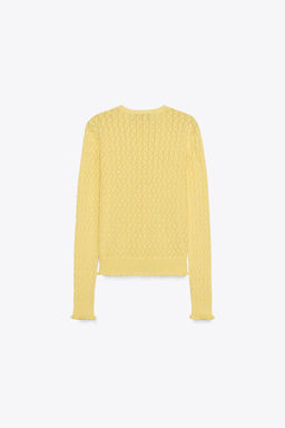 POINTELLE KNIT CARDIGAN WITH RUFFLES - Zara фото 6