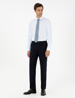 Темно-синие тканевые брюки узкого кроя - Cacharel фото 3