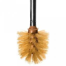 Ерш унитазный пластмассовый со съемной ручкой из нержавеющей стали "Металлик" 49см, с подставкой д13,5см h10,5см, бежевый (Китай)