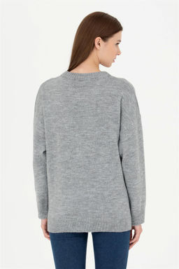 Женский серый меланжевый свитер - U.s. polo assn фото 5