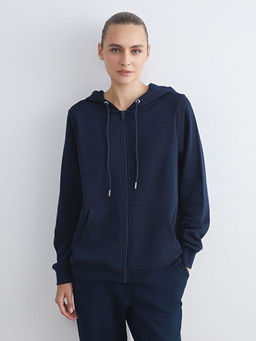 Kap??onlu Kad?n Fermuarl? Sweatshirt