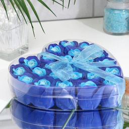 Мыльные розы, бирюзово-синие, набор 24 шт. - SB BEAUTY фото 2