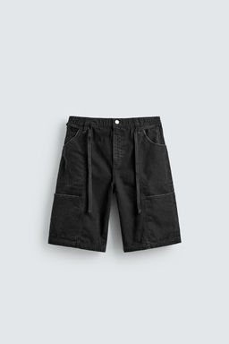 BERMUDA BAGGY FIT CINTUR?N / Negro
