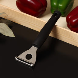 Овощечистка Доляна Чили, 18,5 см, цвет чёрный  фото 3
