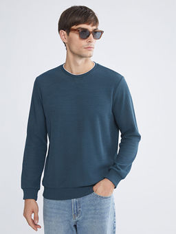 Bisiklet Yaka Uzun Kollu Erkek Sweatshirt