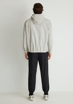 Kapusonlu Gri Sweatshirt - Mavi фото 4