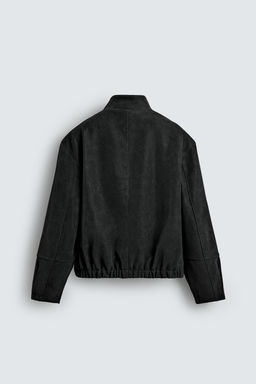 TEXTURED LEATHER EFFECT JACKET - Zara фото 8