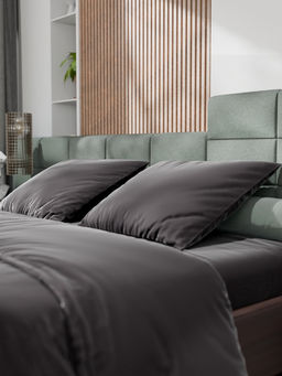 Постельное бельё 1.5-спальное «Этель», тенсель, чёрное