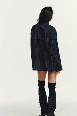 CHECK POPLIN SHIRT WITH POCKET SQUARE - Zara фото 5