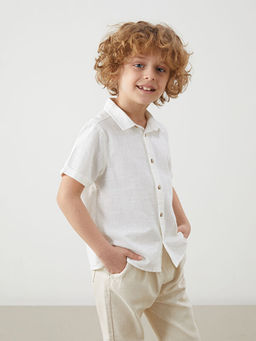 Nak?? Detayl? Poplin Erkek ?ocuk G?mlek