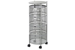 Этажерка 4-х ярусная 33,5*32*75,5 см Серая на колесиках, металлическая - Elan gallery фото 4