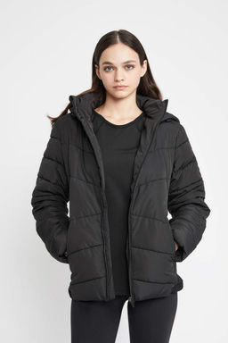 Водоотталкивающее пальто приталенного кроя DeFactoFit с капюшоном  фото 6